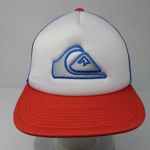 Quiksilver Snapback Mesh Back Trucker Hat Multi Youth OSFM Colorblock - Picture 2 of 7